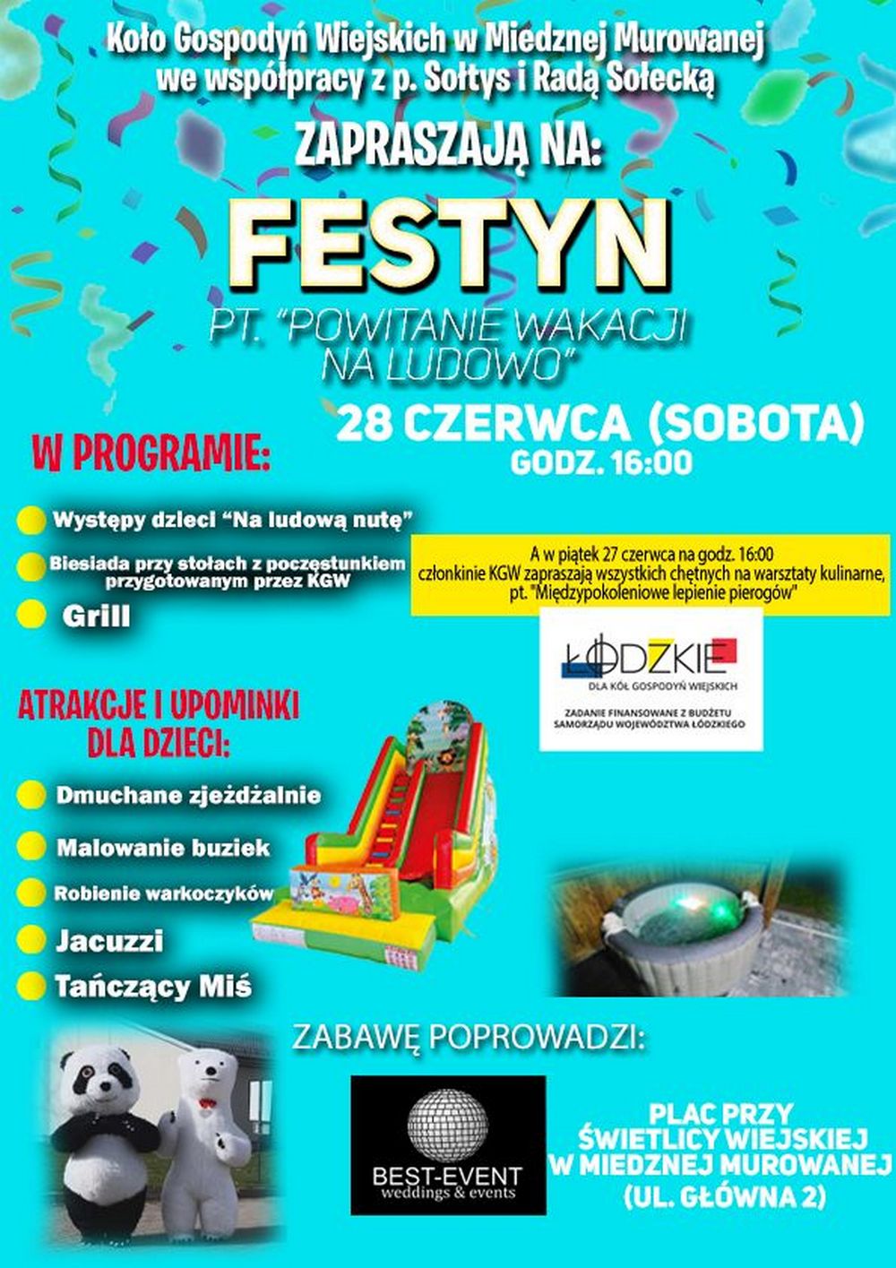 Plakat pikniku w Miedznej Murowanej